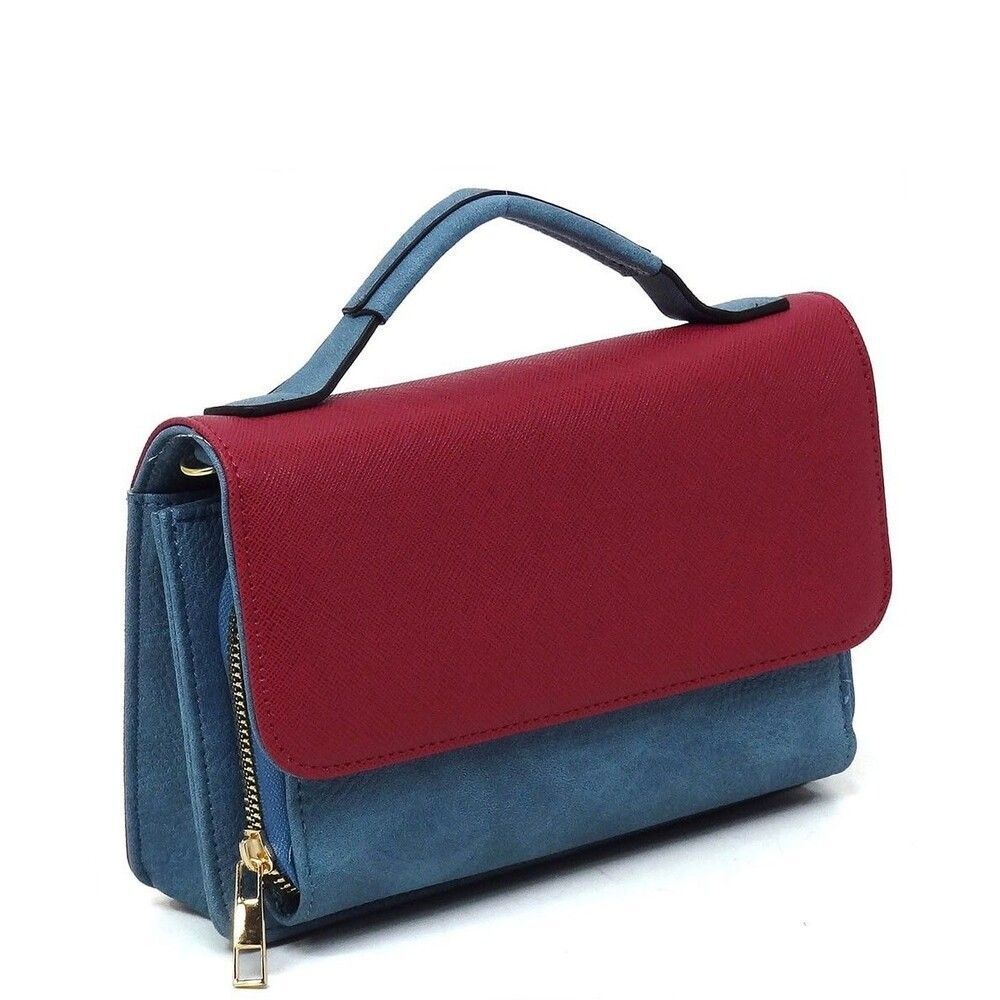 Colorblock Mini Crossbody  Bag for Women Flap Saddle Purse Style